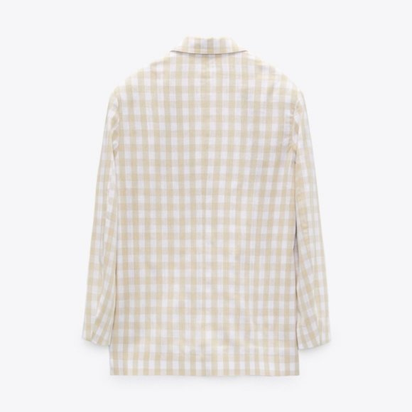 Zara GINGHAM BLAZER, NWT - Picture 2 of 4
